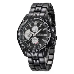 손목 워치 진정한 xinew 브랜드 남성을위한 진정한 xinew 브랜드 es reloj hombre 패션 합금 밴드 간단한 날짜 석영 검은 montres de montres de marque luxe q240426