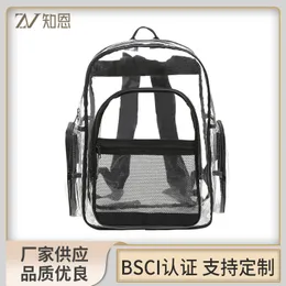 Mochila transparente de PVC personalizada PVC Transparente PVC Mackpack Transparente Adequado para o local de trabalho da universidade