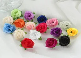 3cm Mini Rose Pano Artificial Flower Diy Rose Flor Head para festa de casamento Decoration4281370