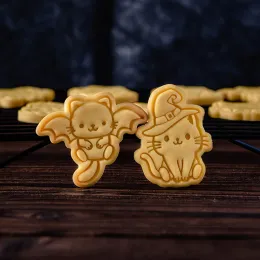 Formy Halloween Kitten Cookie Form Ghost Śliczna kreskówka Zwierzęc Kotek Kat