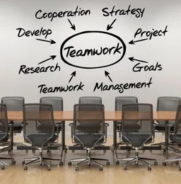 Wall Stickers Teamwork Words Office Interior Decor Business Room Team Spirit Building Motivational Inspiring Decals S4317622598