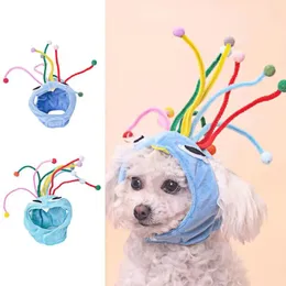 Cappello per gatto abbigliamento per cani adorabile morbido comodo comodo grazioso forma di pavone.