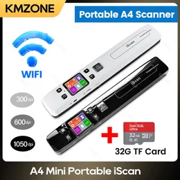 WiFi Iscan Wireless Mini Tragbarer A4 -Dokumentscanner mit 32G TF -Kartenbildern JPG PDF Formiate Reader Pen 1050 DPI USB Wired 240416