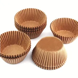 Kalıplar 100 PCS Cupcake Pişirme Kupası LinerDispososable Cup Parşömen Tonları Fırınlama için Gıda Gradeno Sokutmuffin Kağıt Pişirme Bardakları