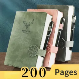 Zaino A5 200 pagine addensare diario per diario del diario retro planner office di lavoro bombardamento soft pu leatherg agenda scolastico cartoleria