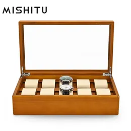 Mishitu Solid Wood Jewelry Box für Uhren Armbänder Premium -Aufbewahrungsorganisator 342094 cm anpassbar 240412
