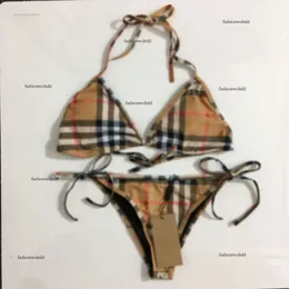 Brand Cak Swizynom Kobiety bikini scenariusz projektantki dwuczęściowe logo stroju kąpielowego Seksowne dziewczyny sprawdzone drukowane koronkowe stroje kąpielowe stringi bielizny wakacyjne plaż