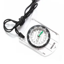 Kompass multifunktionell transparent kompassvärd utrustning vägledande verktyg minikartstyrare vandring camping överlevnadsverktyg