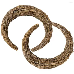 Dekorative Blumen 2 PCs Zweig Kranz Rattan Girlanden Vine Branch Listing DIY Accessoire Dream Catcher Ring