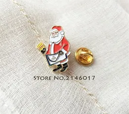 100pcs pinos de metal de esmalte personalizados Avental Pin lapela Pin Santa Ma Christmas Belge Mason Cartoon Xmas Men31561971518