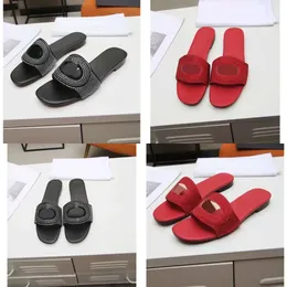 Selling Direct Men's and Women's Designer Slippers Fashion Letters Hot Drill Leather Flat Sandals Indoor Street Show Delivery Box 35-45 Sals Original Quality