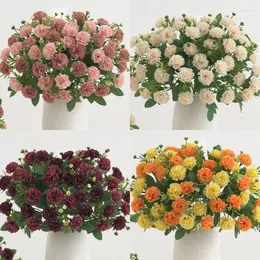 Decorative Flowers Selling Silk Artificial Lilac Carnation Wedding Bridal Bouque Christmas Wreaths Home Vase Garden Decoration DIY Gift
