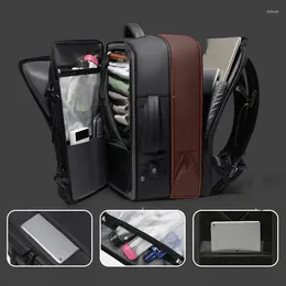 Schulbeutel Fenruien wasserdichte multifunktionale für Männer Rucksack Rucksack Business USB-Ladung Travel skalierbar 40L große Kapazitäten