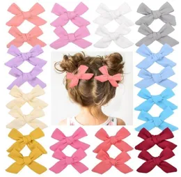 2pcsset katı pamuklu hiar yaylar için kız bebek butik el yapımı klips barrettes saç akessoru 0568144928