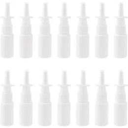 Lagringsflaskor 20 st 10/20/30/50 ml Vit tom plast Nässpraypump Sprayer Mist Nose Refillable Bottle For Saline Applications