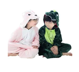 Śliczne dzieci Onepiece piżamowe kreskówka Dragondinosaur gruba odzież do snu na 310 lat Chilren Boys Dziewczynki Onesie PaJamas Night Ubrania 8251050