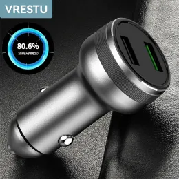 Чарджерс двойной порт USB Car Charger 65W Spuer Flash Charger в автомобиле Super Dart для Realme USB A Vooc High Current 6A для Oppo Reno 6 Ace 2