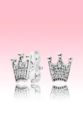 925 Silber kleine Kronenohrringe CZ Diamond Fashion Schmuck mit Originalschachtel für Pink Crown Stud Ohrring6418131