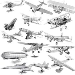 3D Puzzles New 3D Metal Puzzle Military Retro Fighter Model SR-71 Fokker D-V11 Afro Lancaster Bomber Handmade Assembly Model Puzzle Toyl2404