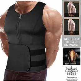 Supporto per la vita Yfashion Men Sports Body Trainer Shaper Abbonamento a doppia cerniera perdita di peso sauna shapewear