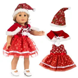 Neue Kleidung für das Puppenkleid für amerikanische Mädchen 18 Zoll Weihnachtskleidung und Dressaccessoires Kinderspielzeug Mini Doll Weihnachtsgeschenk