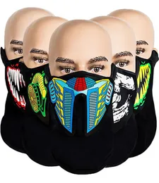 Stock Fashion US 41 Styles Flash Led Music Mask Sound Active для танцев для верховой езды на конькобежке для голосового управления маски для партийных масок 8141816