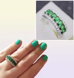 YHAMNI Selling Green CZ Zircon Engagement Wedding Rings For Women 100 Solid 925 Sterling Silver Rings Jewelry Whole R5015885262