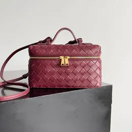 Vanity Case Dokuma Fermuar Crossbody Çanta Zarif Kozmetik Çanta Çift Fermuarı Büyük Kapasiteli Tasarımcı Çanta Makyaj Çantası Kozmetik Çanta Tuvalet Çantası Organize