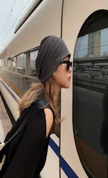 Donne tappi sottili semplici cappelli a rotolamento solido miscele di cappello a maglia morbida in lana inverno berretti caldi teschi Gorras5674254