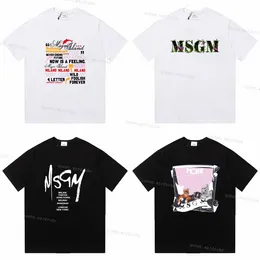 Msgm Tshirts Man Star Spazzano Shirt Designer Shirt Women Tshirt Summer Stampa 3D Clowle Man 100 Cotton Graphic Tee Short Short Round Neck Casual T-Shirt Men