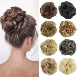 Chignon Chignon Synthetic Hair Bun Chaoty Curly Elastic Hair Scunchies Haarstücke Chignon Perückenstücke für Frauen