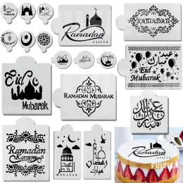 Mögel Eid Mubarak Design Decoration Cake Stencil Ramadan Mubarak Baking Pastry Fondant Cake Pattern Printing Stencil Cake Decoration T