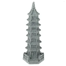 Trädgårdsdekorationer simulerade Wenchang Tower Pagoda form landskapsdekor hem mini staty utsmyckningar kontor skrivbord
