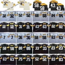 75. Throwback 43 Troy Polamalu Fußballtrikot 52 Mike Webster 58 Jack Lambert 59 Jack Ham Steelers 63 Dermontti Dawson 68 LC Greenwood 75 Joe Greene Stallworth