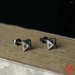 Studörhängen Mkendn 925 Sterling Silver Pyramid Rivet Poker Personlighet Minimalistiska öron smycken street punk gotisk stil