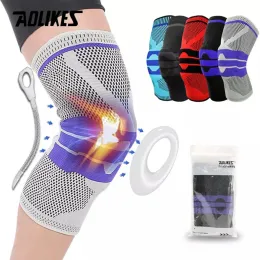 Sweaters AOLIKES Knee Brace for Men Women Silicone Gel Spring Support Knee Pads Workout Meniscus Tear Joint Pain Relief Knee Sleeve