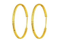 Hoop Huggie Shiny Craved Circle Серьги 18K Golor Geometry for Women Gift Dia 40mmhoop6825187