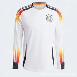 قمصان كرة القدم ، Mens Tracksuits 2425 Cup German Home Player Edition Long Suged Jersey Size 7 Havertz Size 8 KROOS Football Print