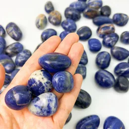 Lösa diamanter 1lb runt 23 st Sodalite Natural Tumbled Stone (Premium Quality '' Grad) bulk grossist för Energy Crystal Healing Wicc