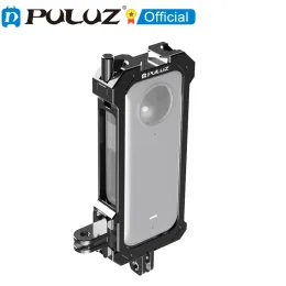 Telecamere Puluz per Insta360 x3 Metal Protective Pig Agsing Frame con adattatore per treppiede a base di scarpe fredde per Insta360 X3 Copertura