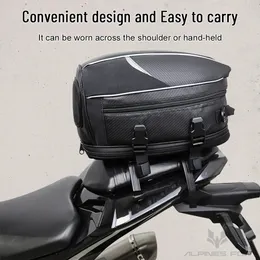 LAICO BEAR Motorcycle Tail Bag Waterproof Motorcycle Seat Bag Helmet Bags Leather Motorbike Back Seat Bag Reflective Rain Cover 240418