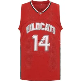 Basketball Troy Bolton Jersey 14 Wildcats High School Basketball Jersey 90s Hip Hop Movie Mens Shirt Cosplay Clothing Mens Us Size Sxxxl