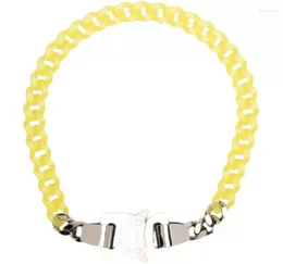 Catene 1017 ALYX 9SM Color PVC Transparent Cuban Chain Metal Lock Necklace European and American Simple Fashion Hip Hop Jewelry8560285