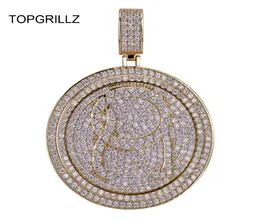 Topgrillz QC spinner Letter Pendant Necklace Iced Out Hip Hoppunk Gold Silver Color Chains For Men CZ Charms smyckespresent J1906161944164