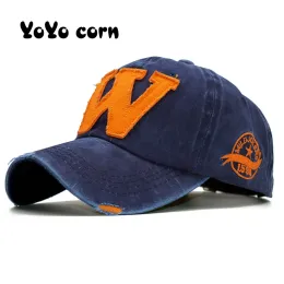 Softball Yoyocorn Hot Retro Washed Baseball Cap monterade Caps Snapback Hat For Men Hats Bone Women Gorras Casual Casquette Letter Black Cap