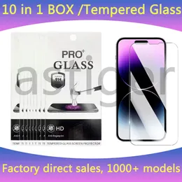 Skärmskydd härdat glas för iPhone 15 14 13 12 mini 11 pro x xs max xr 6 7 8 plus Samsung A15 A25 A35 A55 A14 A05 Protect Film 9h 0,33mm med pappershandelsbutik grossist