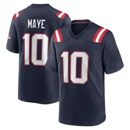 2024 NEW Draft First Round Pick Player Game Jersey Football Jerseys 10 Drake Maye Jersey Men's Women's Youth Game Custom S-6XL