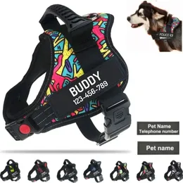 Personalised No Pull Dog Harness with Custom Name and Phone Number Heavy Duty Pet Vest To Prevent Tugging Pulling Choking Lost 240415