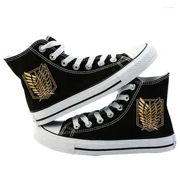 Lässige Schuhe Männer Anime Attack Cartoon Cosplay -Sneaker Frauen High Top Vulkanisierte laufende Leinwand für Tropfen