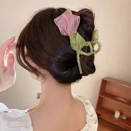 Haarklammern Barrettes Tulp Hai Clip Haarclip geeignet für Frauen elegante Pferdeschwanz sanfte Krabben Mädchen Mode Design Accessoires Geschenk